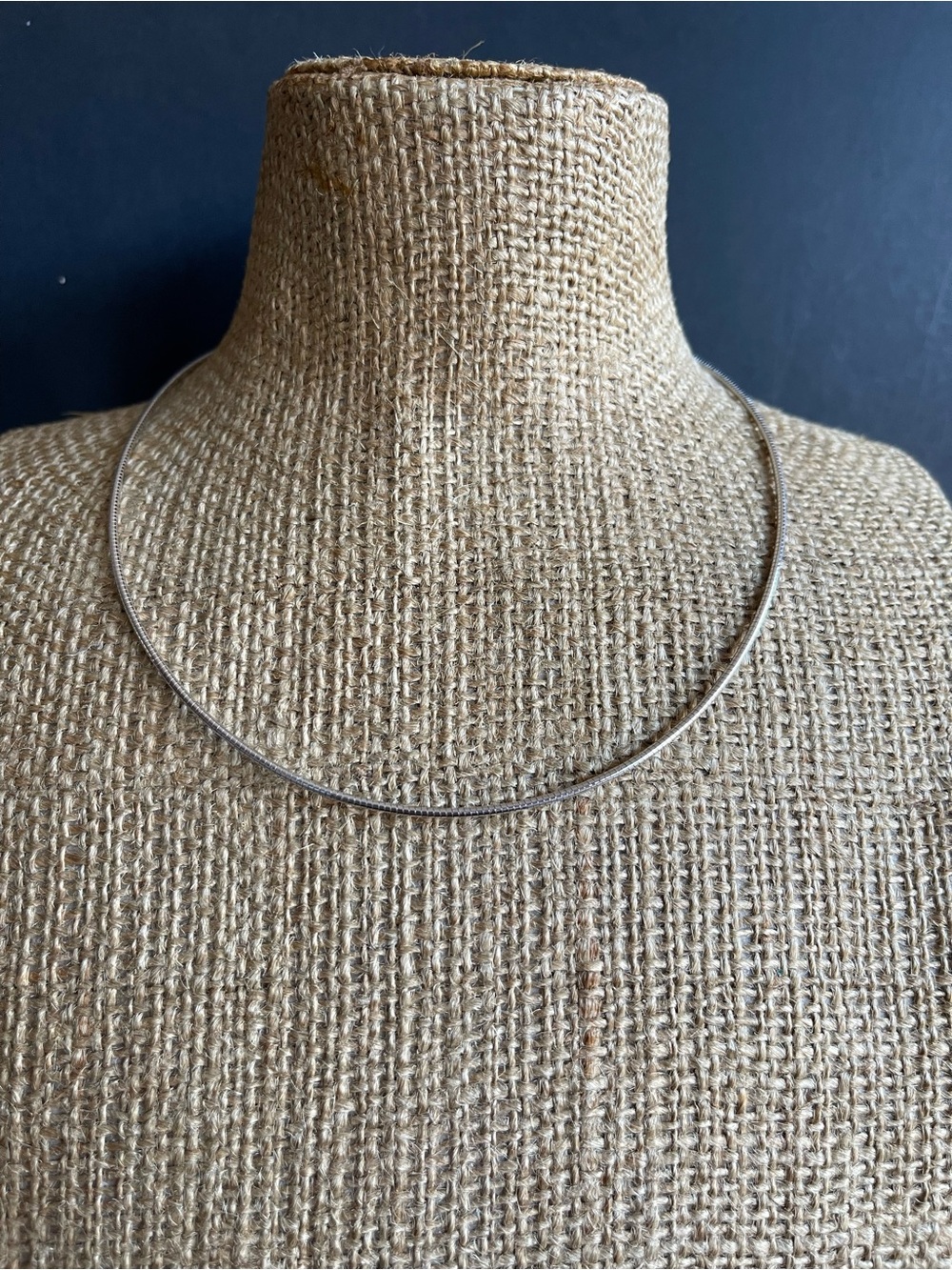 Italy 925 Sterling Silver omega Chain Necklace.